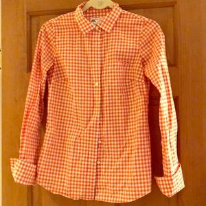 Thomas Mason x J.Crew orange gingham shirt 0/XS